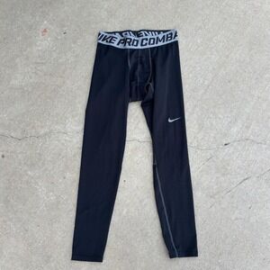 Nike‎ Pro Combat Leggings Mens Large Black Compression Leggings Training Running